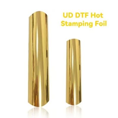 جودة  Flexible AB UV DTF Gold Film Printing Material Cold Peel Transfer Pet Film مصنع