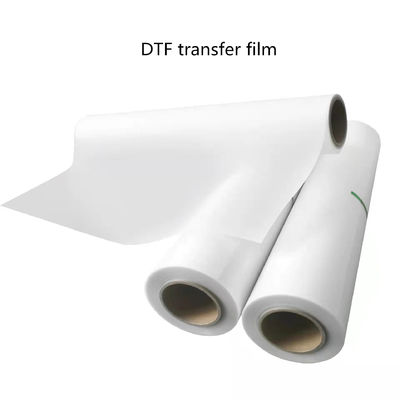 فيلم طباعة DTF 42cm*100M لامع طباعة الحبر الأبيض المختلط فيلم للملابس
