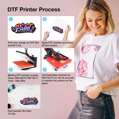 13 بوصة 33 سم ورق نقل الحرارة DTF واضحة بي تي هارد و ساخن قشر ورق نقل DTF لجميع طابعات DTF والمواد