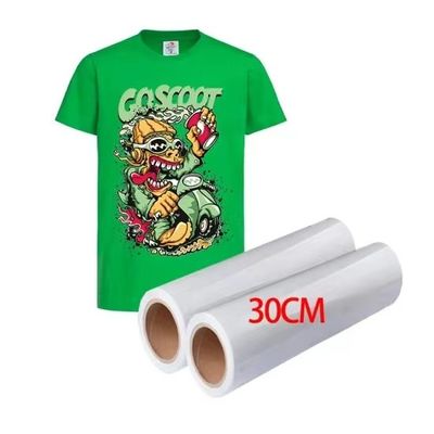 فيلم DTF الحيوانات الأليفة من جانب واحد مزدوج 30CM 33CM 60CM * 100M لفة نقل الحرارة 75Micron Hot Cold Peel DTF